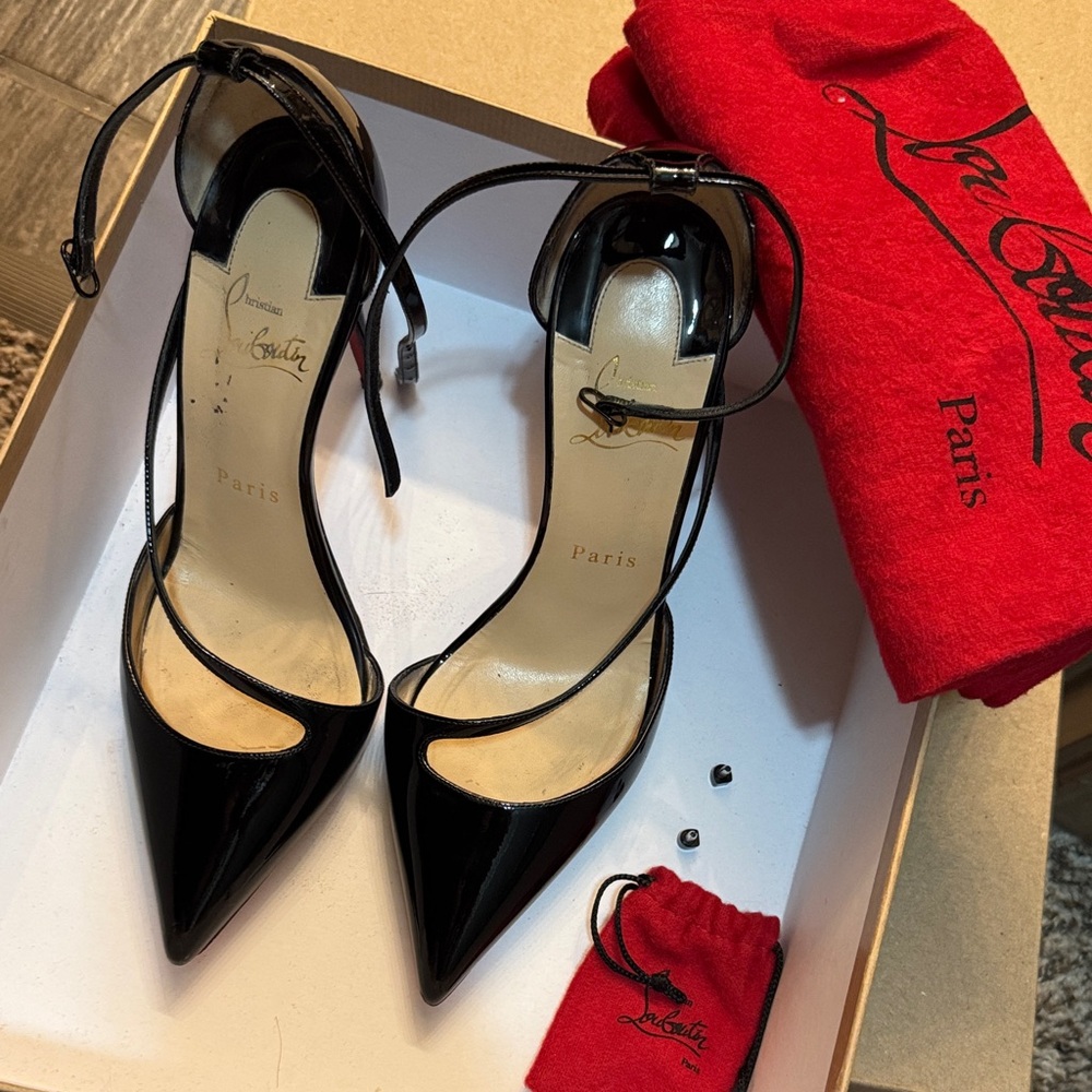 Christian Louboutin Black Leather Heels authentic